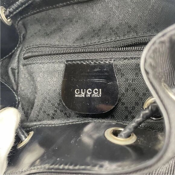 Gucci Bamboo Nylon Leather Mini Backpack - Picture 13 of 15